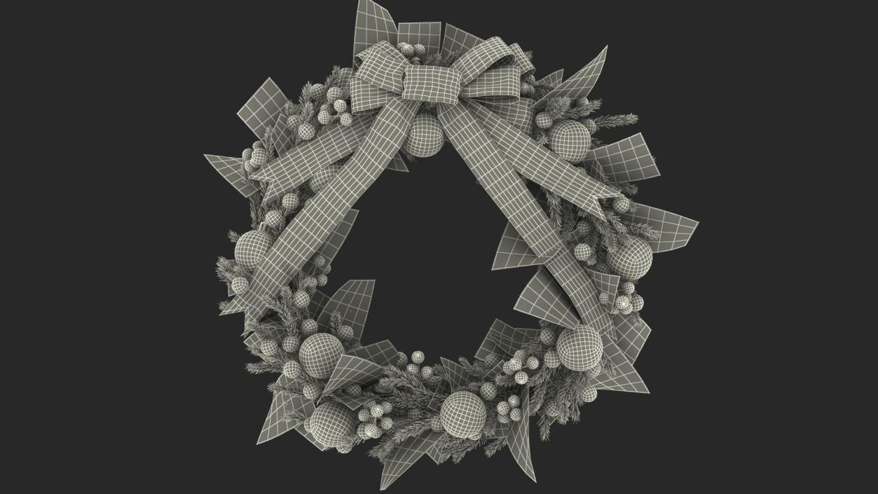 3D model Christmas Cheer Wreath with Red Bow