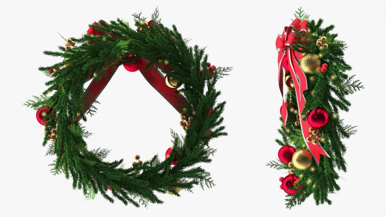 3D model Christmas Cheer Wreath with Red Bow