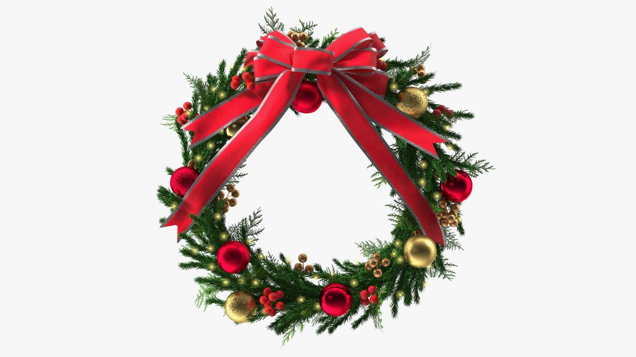 3D model Christmas Cheer Wreath with Red Bow