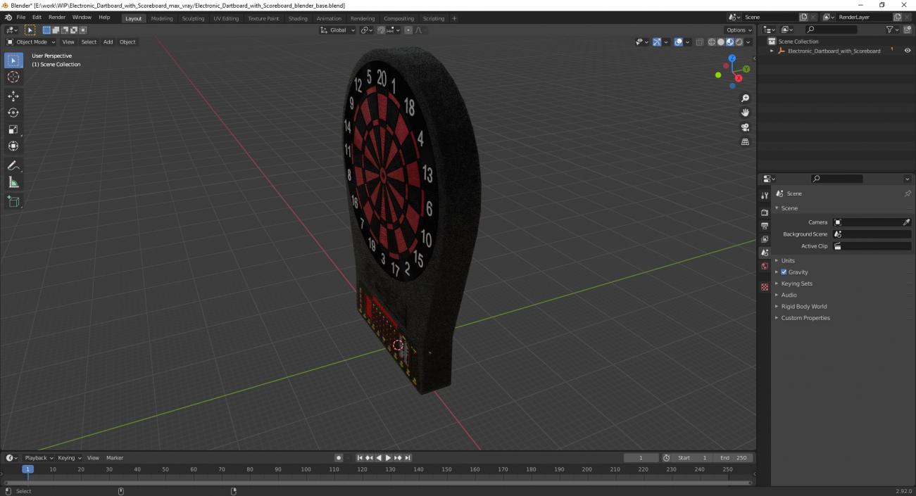 3D Electronic Dartboard with Scoreboard