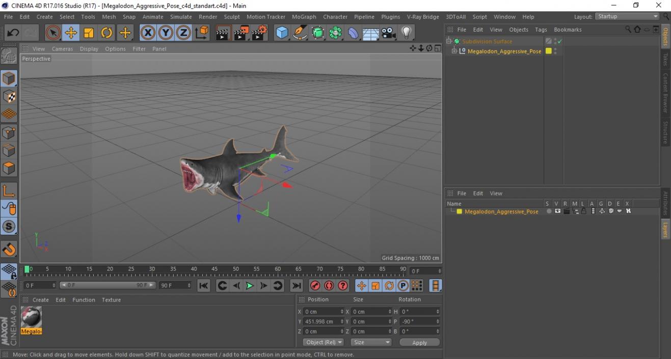 3D model Megalodon Aggressive Pose