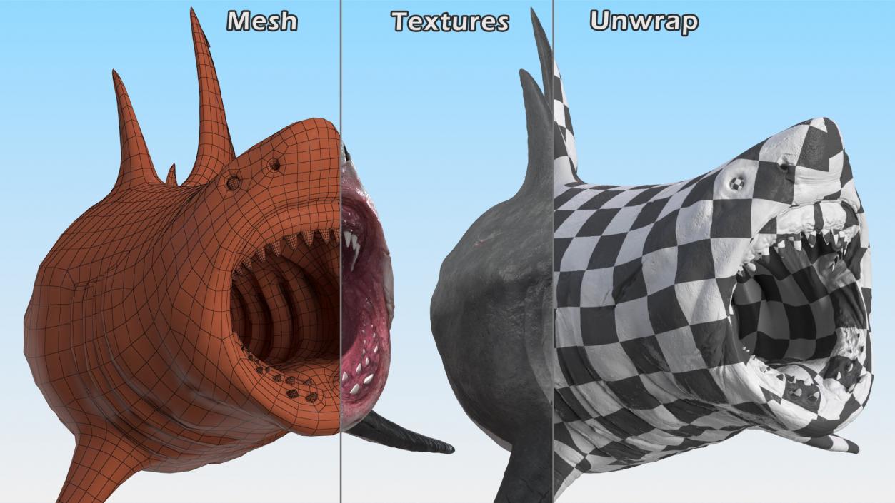 3D model Megalodon Aggressive Pose