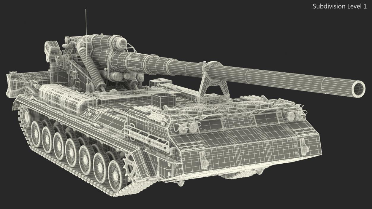 3D model 2S7 Pion Self Propelled Heavy Artillery Clean