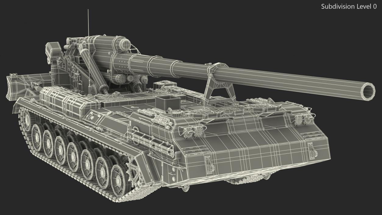 3D model 2S7 Pion Self Propelled Heavy Artillery Clean