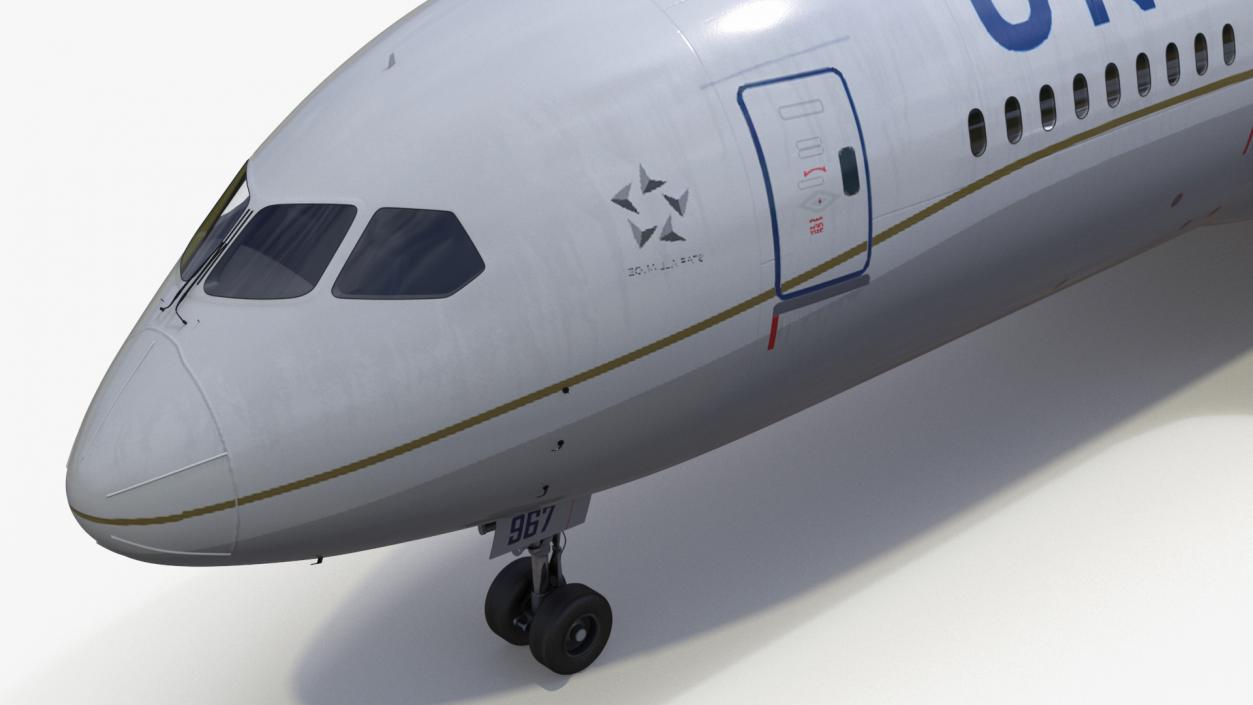 3D United Airlines Boeing 787-8 Dreamliner Rigged