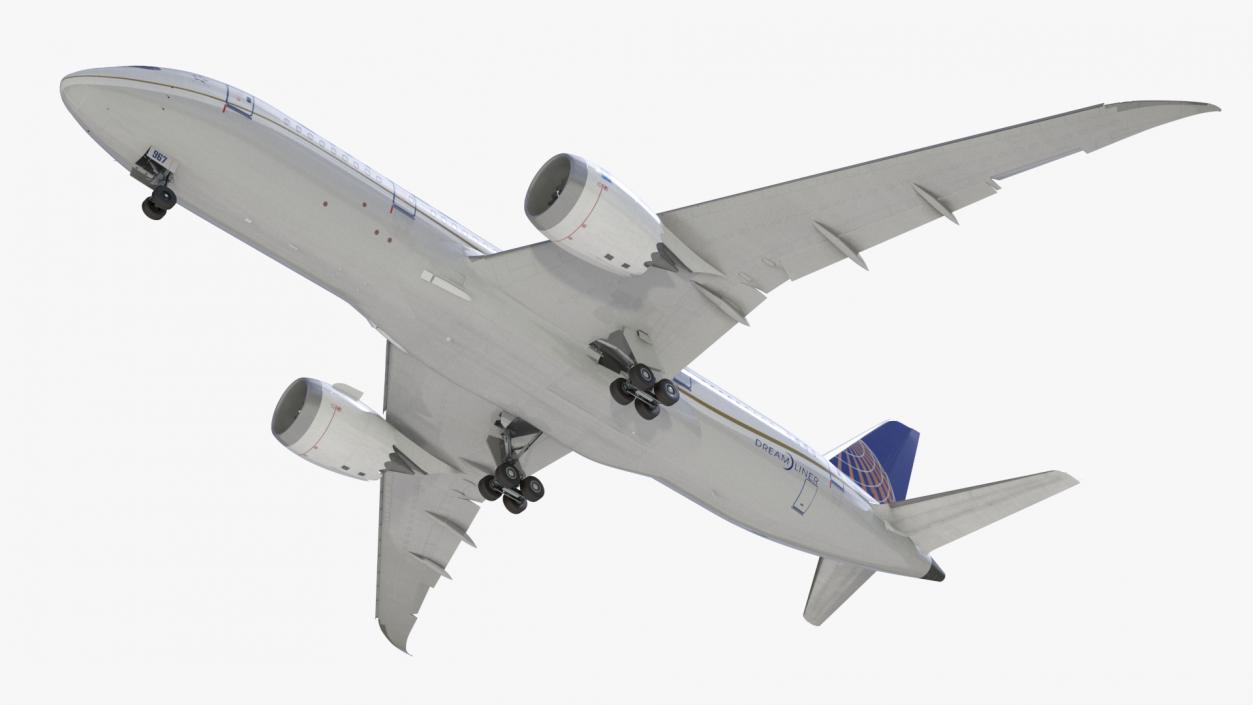 3D United Airlines Boeing 787-8 Dreamliner Rigged