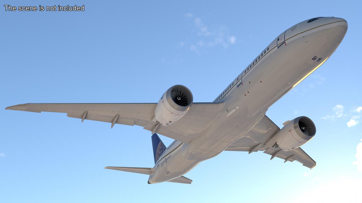 3D United Airlines Boeing 787-8 Dreamliner Rigged