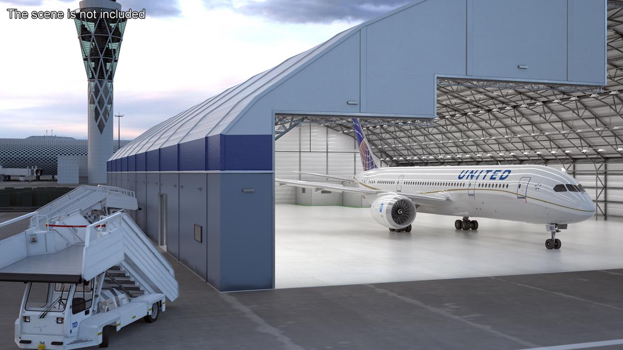 3D United Airlines Boeing 787-8 Dreamliner Rigged