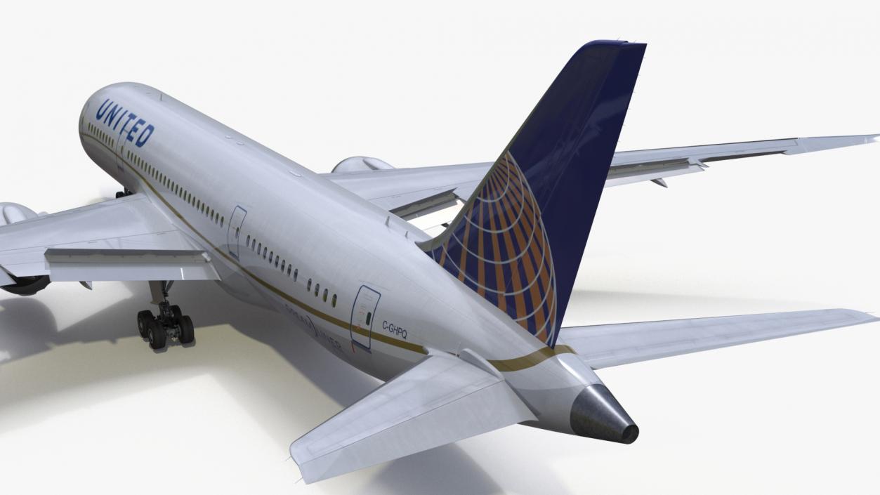 3D United Airlines Boeing 787-8 Dreamliner Rigged