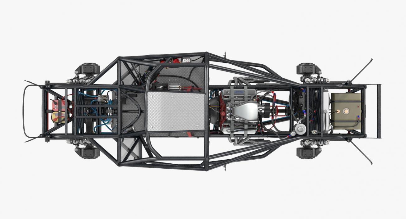 3D Monster Truck Bigfoot Frame and Engine model