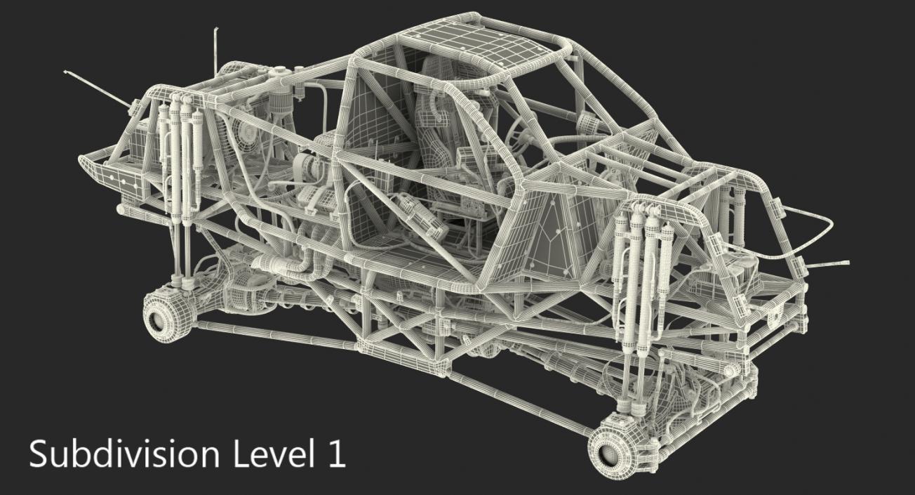 3D Monster Truck Bigfoot Frame and Engine model