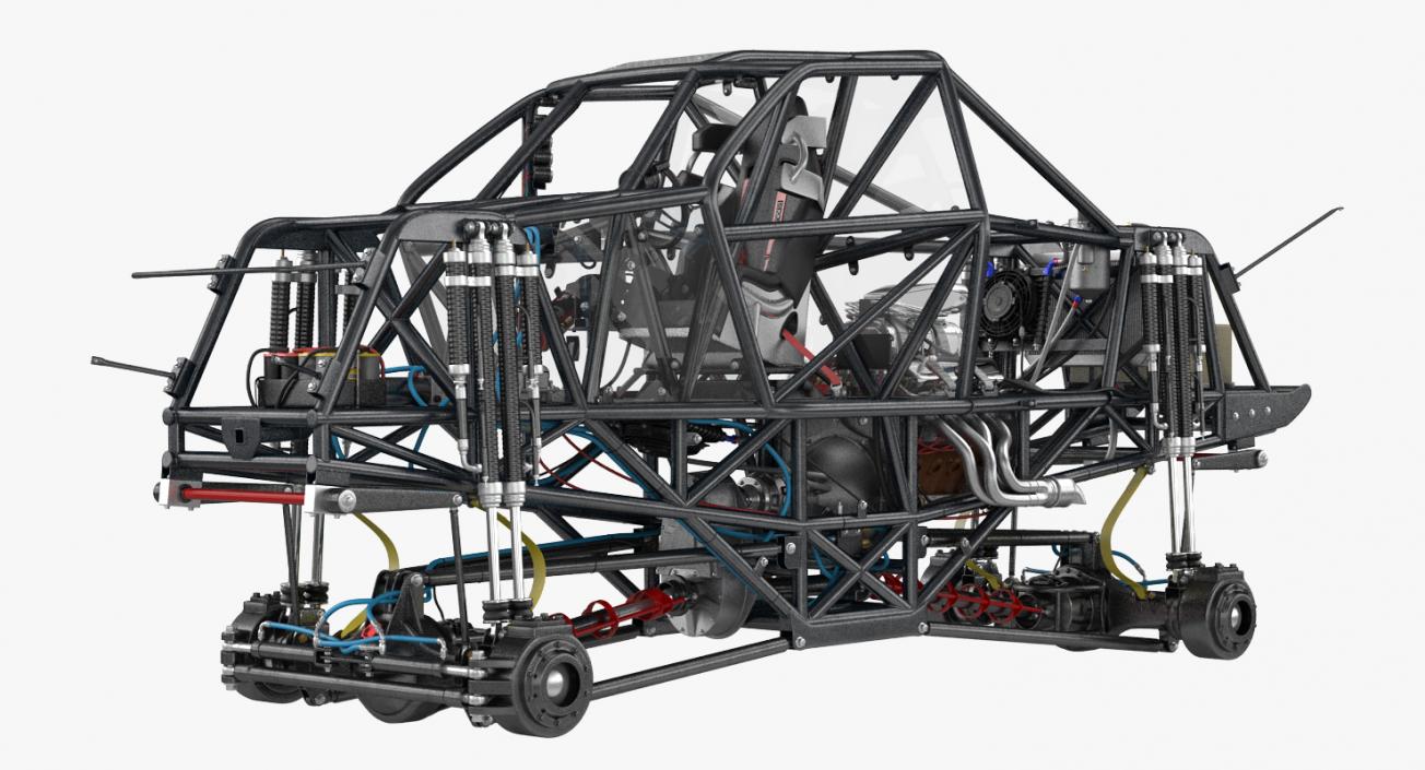 3D Monster Truck Bigfoot Frame and Engine model