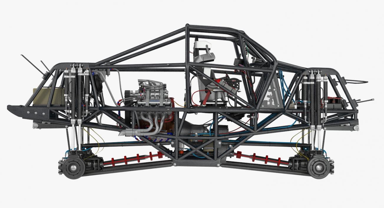 3D Monster Truck Bigfoot Frame and Engine model