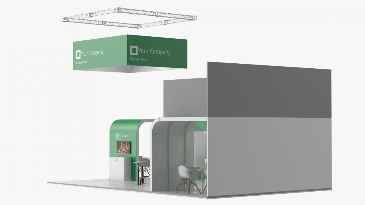 Exhibition Stand Green 3D