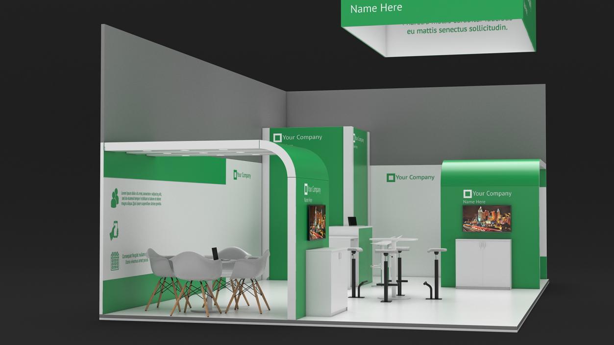 Exhibition Stand Green 3D