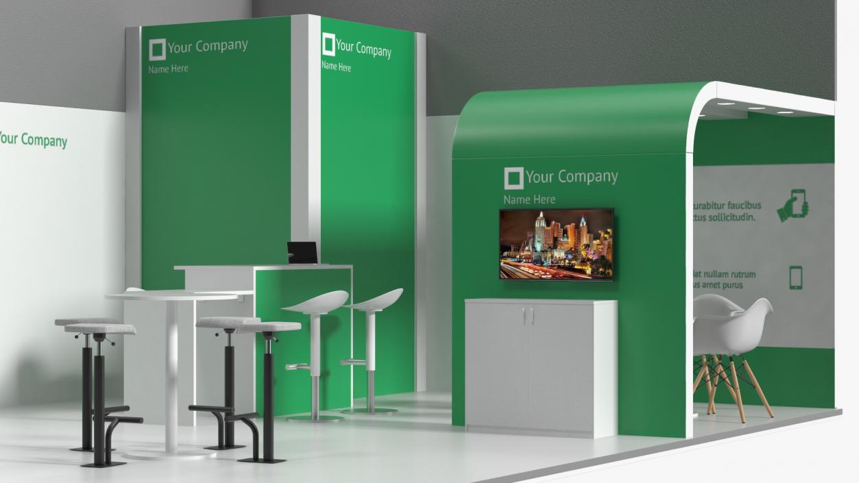 Exhibition Stand Green 3D