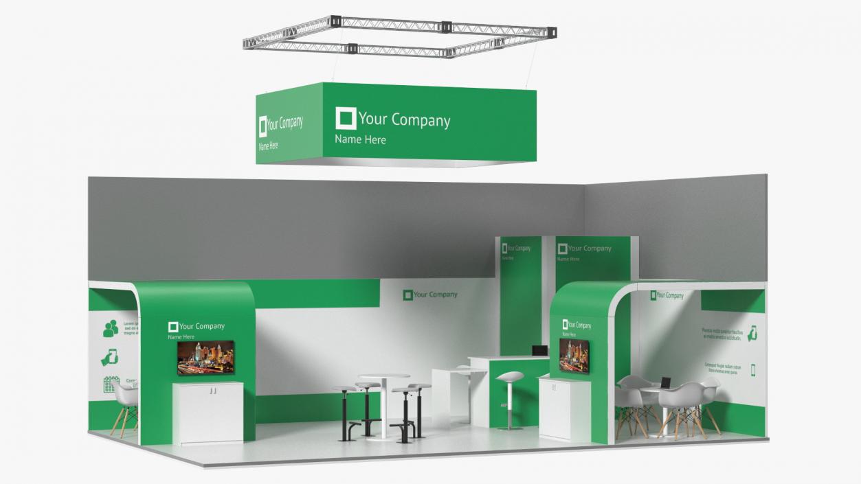 Exhibition Stand Green 3D