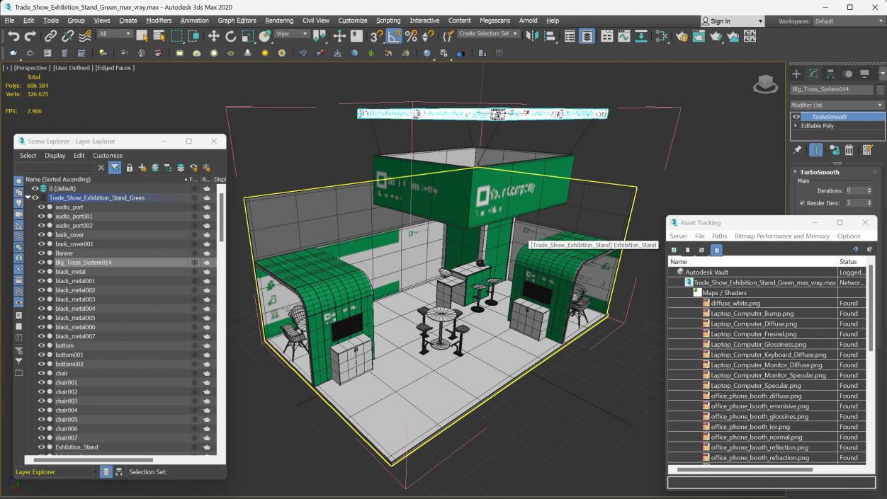 Exhibition Stand Green 3D