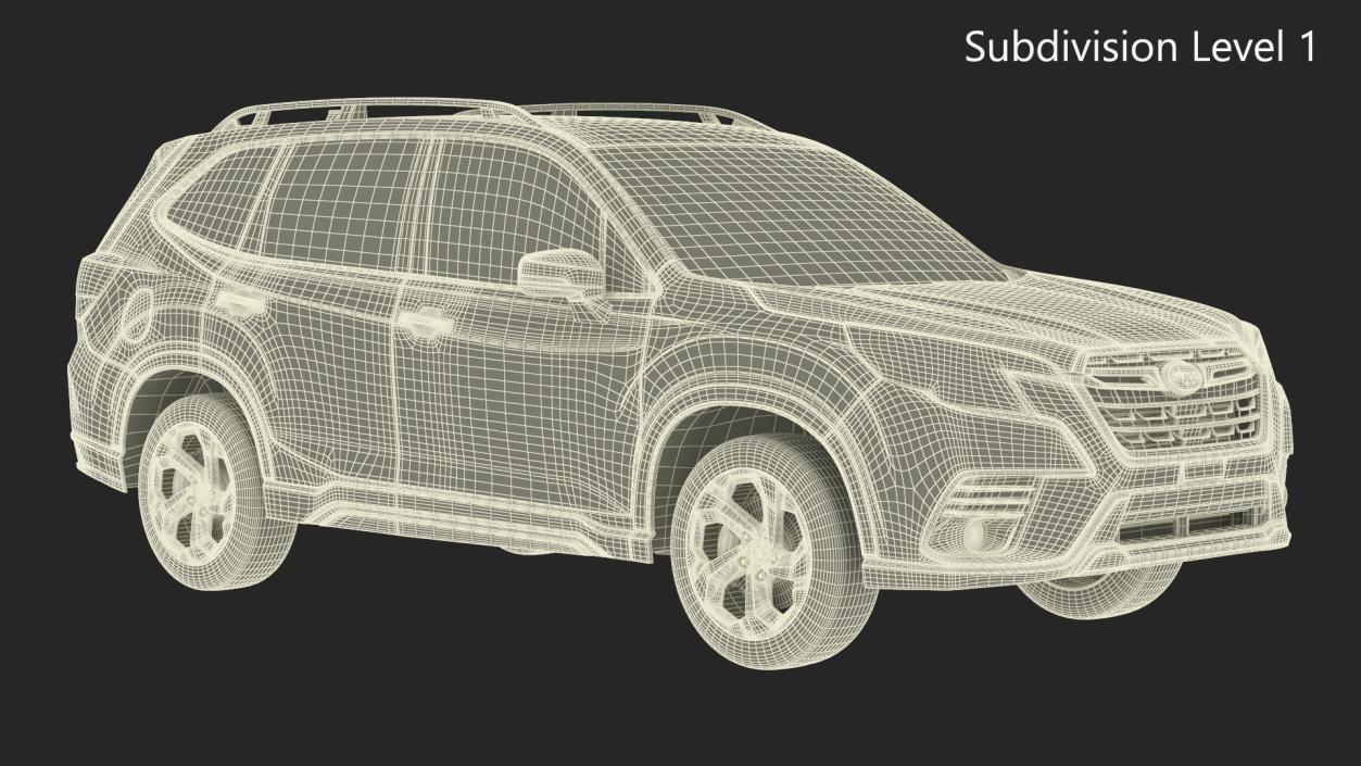 Green Subaru Forester 2022 Simple Interior 3D