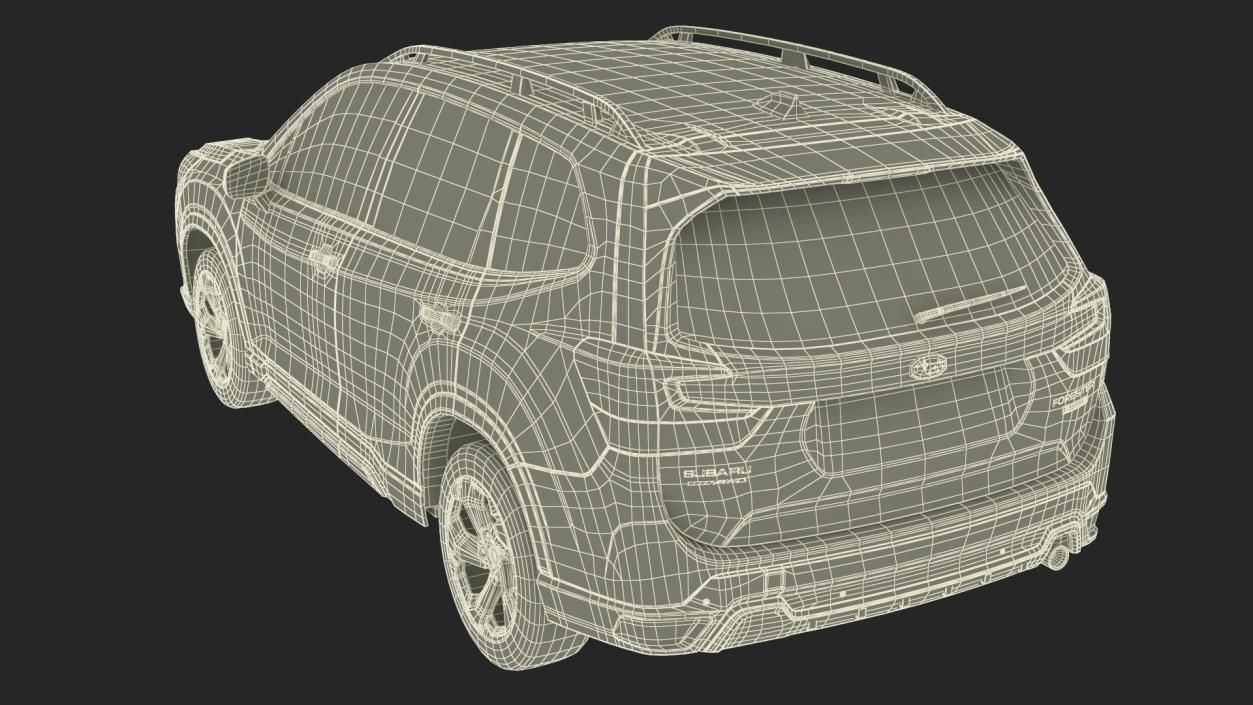 Green Subaru Forester 2022 Simple Interior 3D