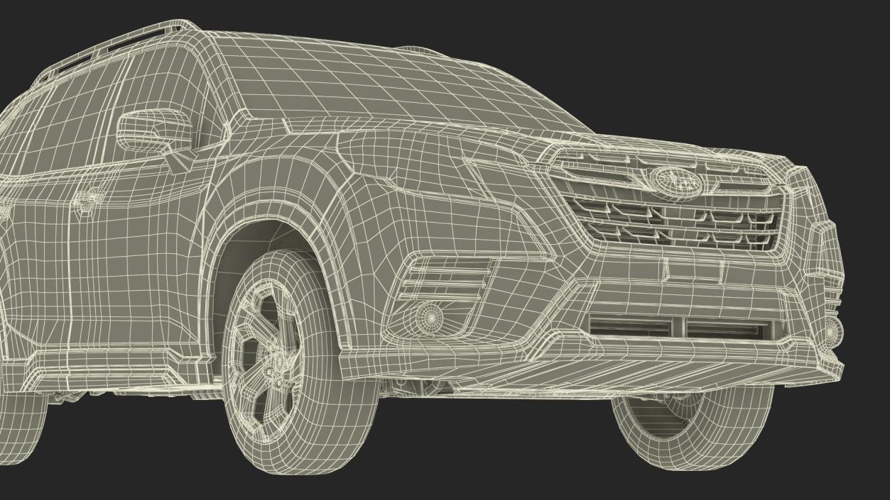 Green Subaru Forester 2022 Simple Interior 3D