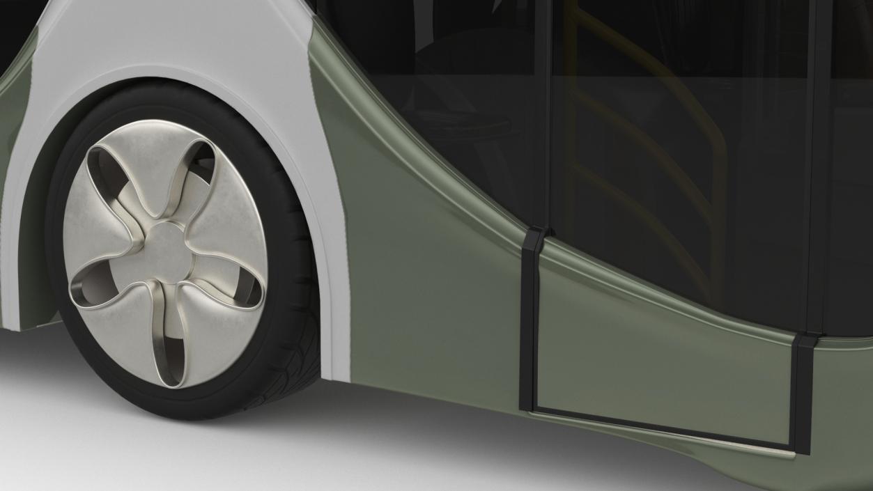 Futuristic Electric Bus Concept Green 3D