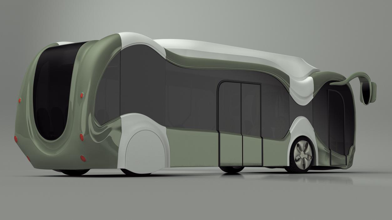 Futuristic Electric Bus Concept Green 3D