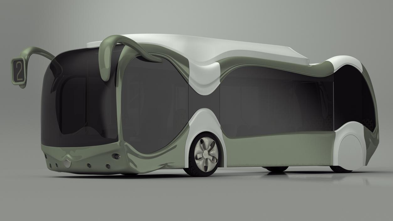 Futuristic Electric Bus Concept Green 3D