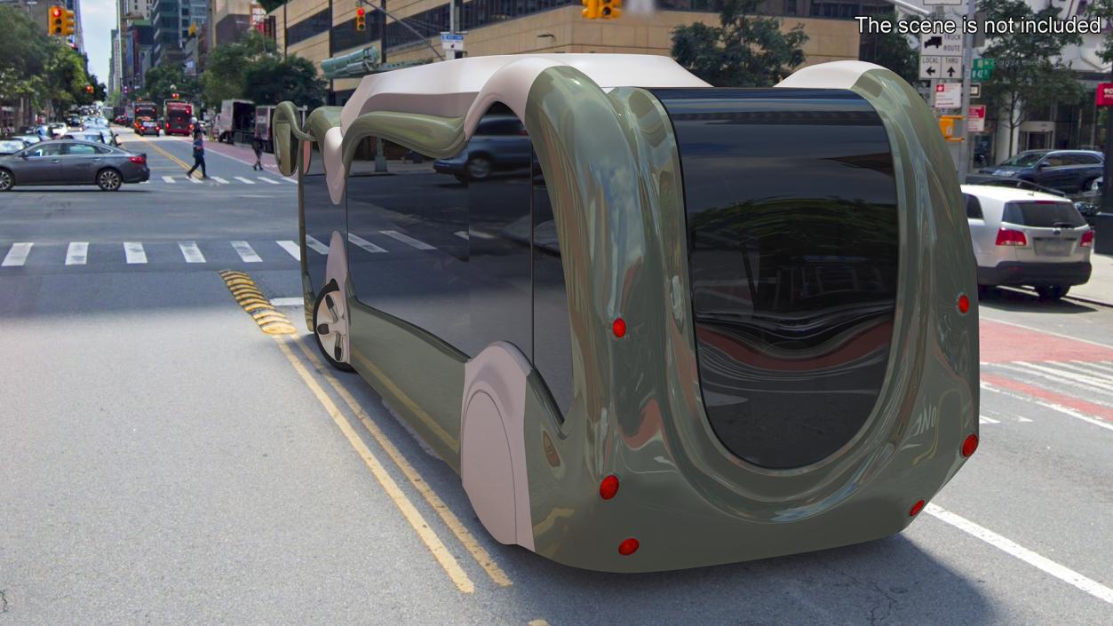 Futuristic Electric Bus Concept Green 3D