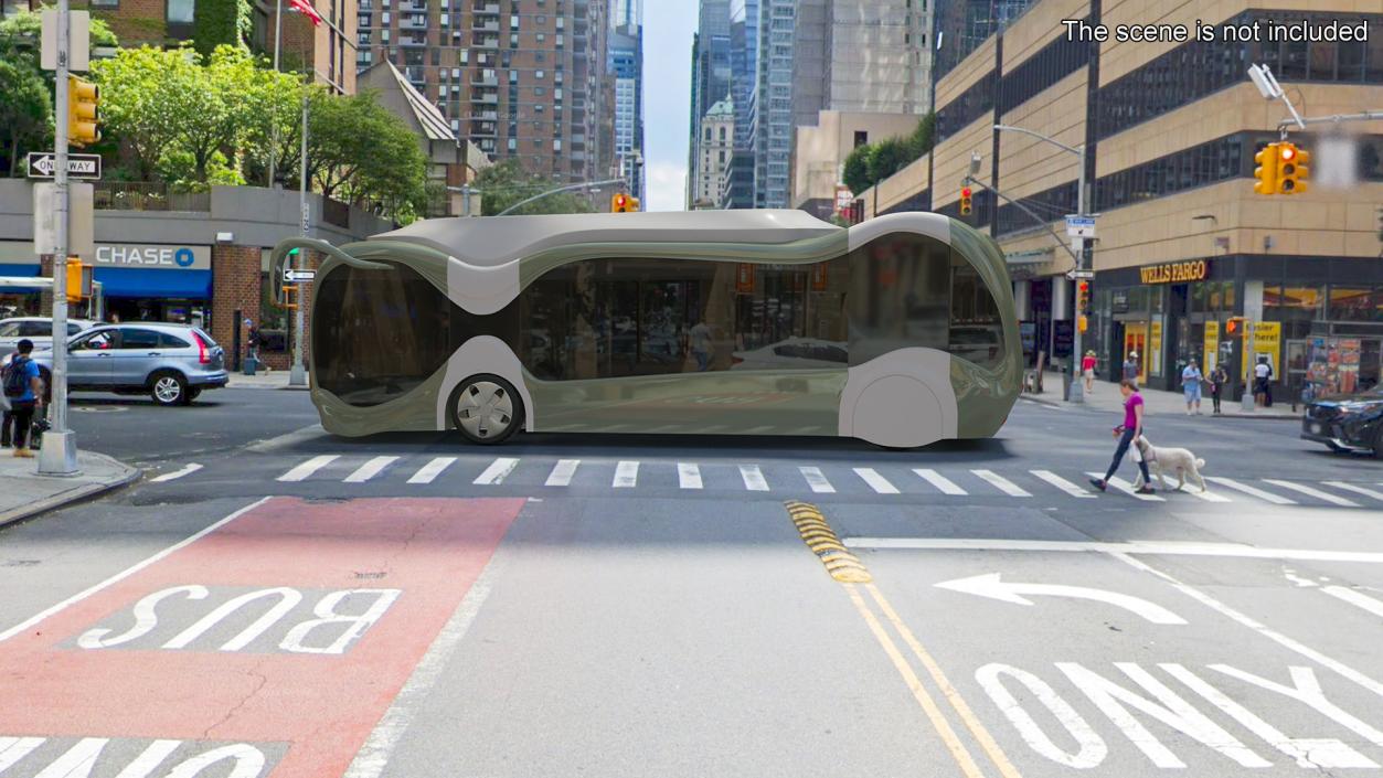 Futuristic Electric Bus Concept Green 3D