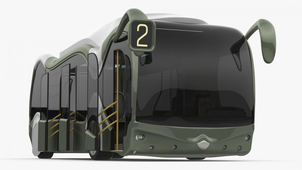 Futuristic Electric Bus Concept Green 3D