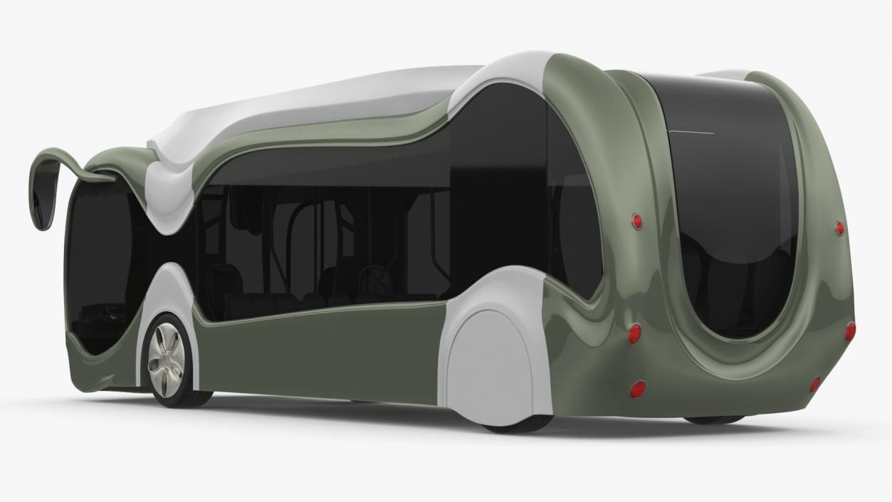 Futuristic Electric Bus Concept Green 3D