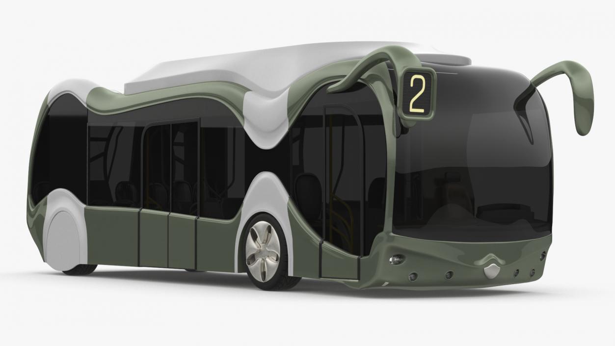 Futuristic Electric Bus Concept Green 3D