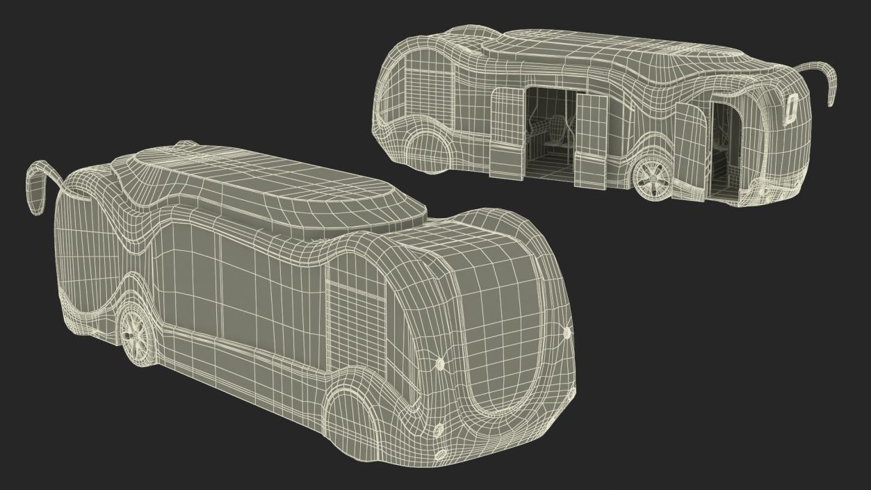 Futuristic Electric Bus Concept Green 3D