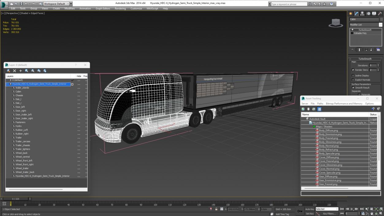 Hyundai HDC-6 Hydrogen Semi Truck Simple Interior 3D model