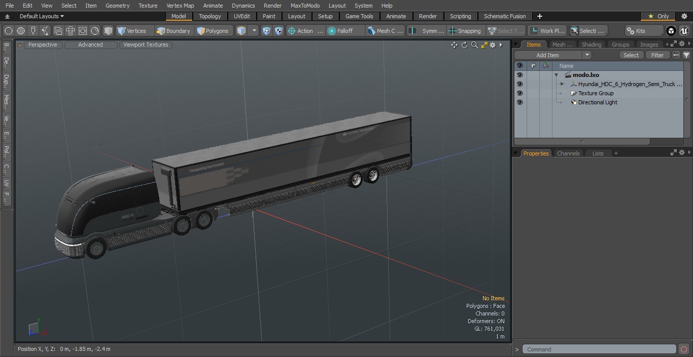 Hyundai HDC-6 Hydrogen Semi Truck Simple Interior 3D model