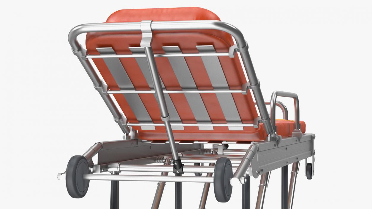 3D model Steel Ambulance Stretcher Hospital Bed Gurney