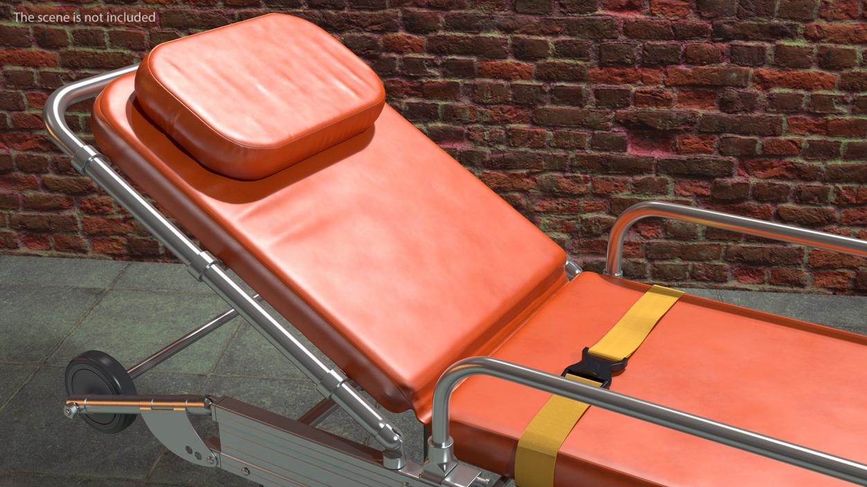 3D model Steel Ambulance Stretcher Hospital Bed Gurney