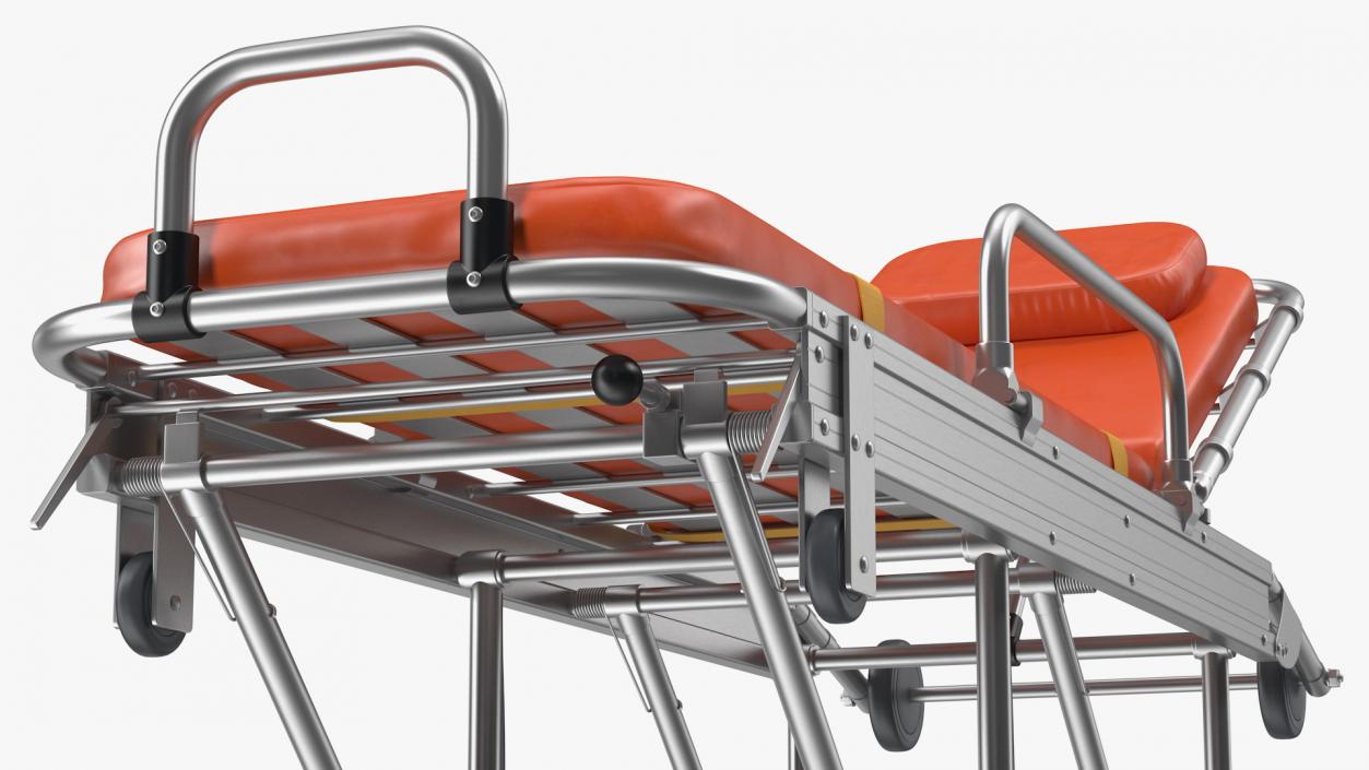 3D model Steel Ambulance Stretcher Hospital Bed Gurney