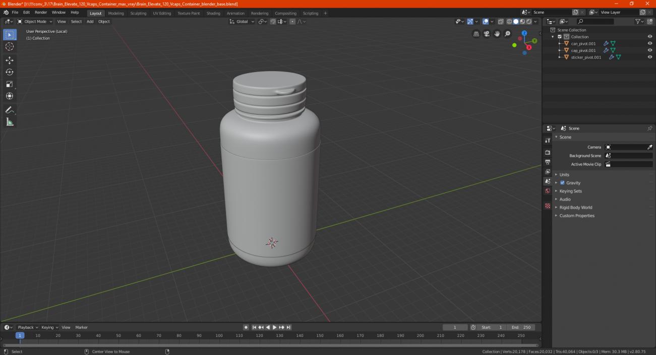 3D Empty Container Blank