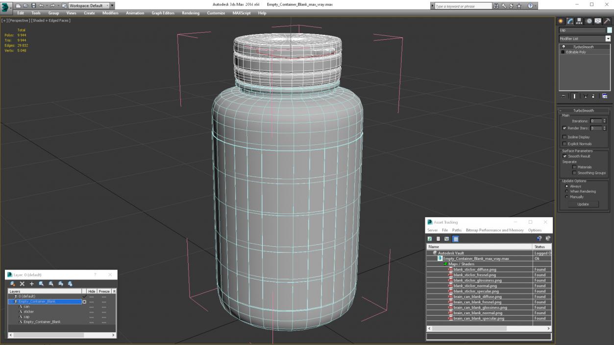 3D Empty Container Blank