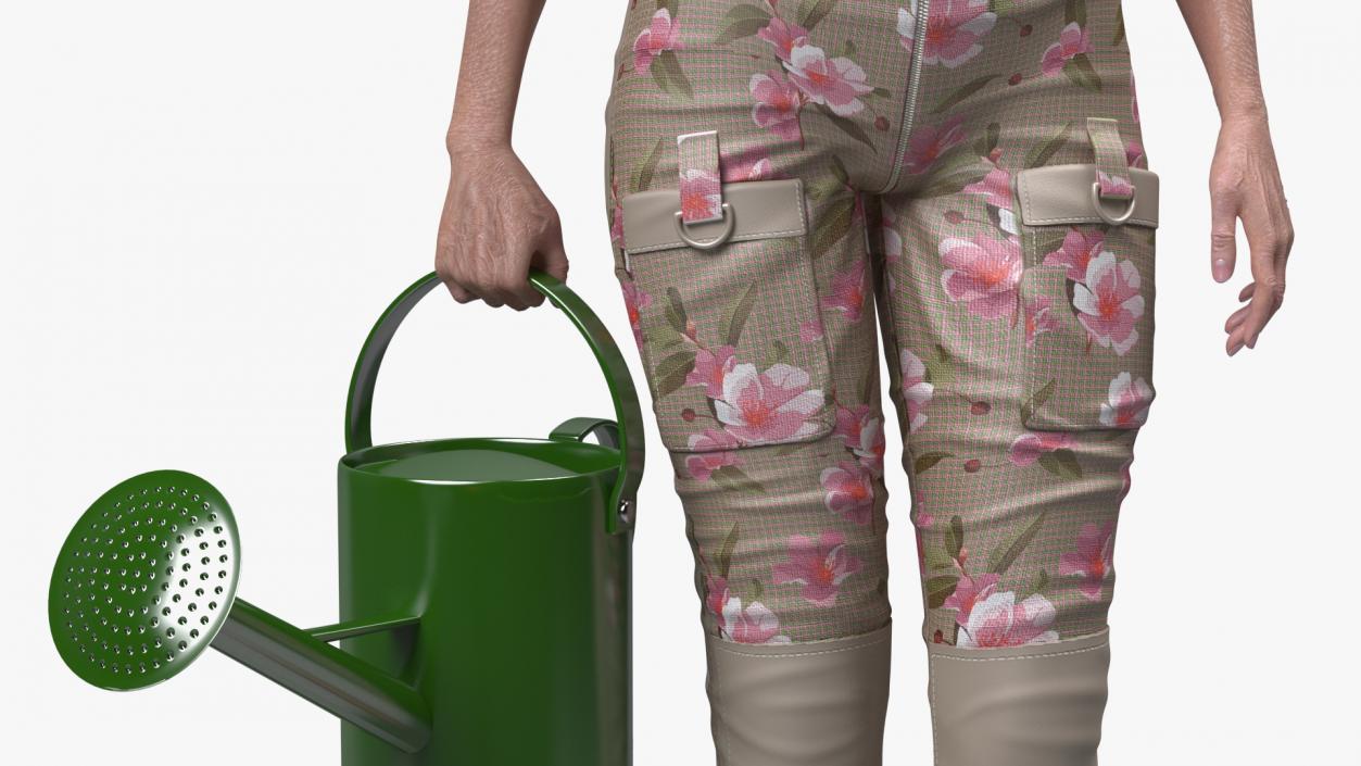 Asian Grandma Gardener Style Standing 3D