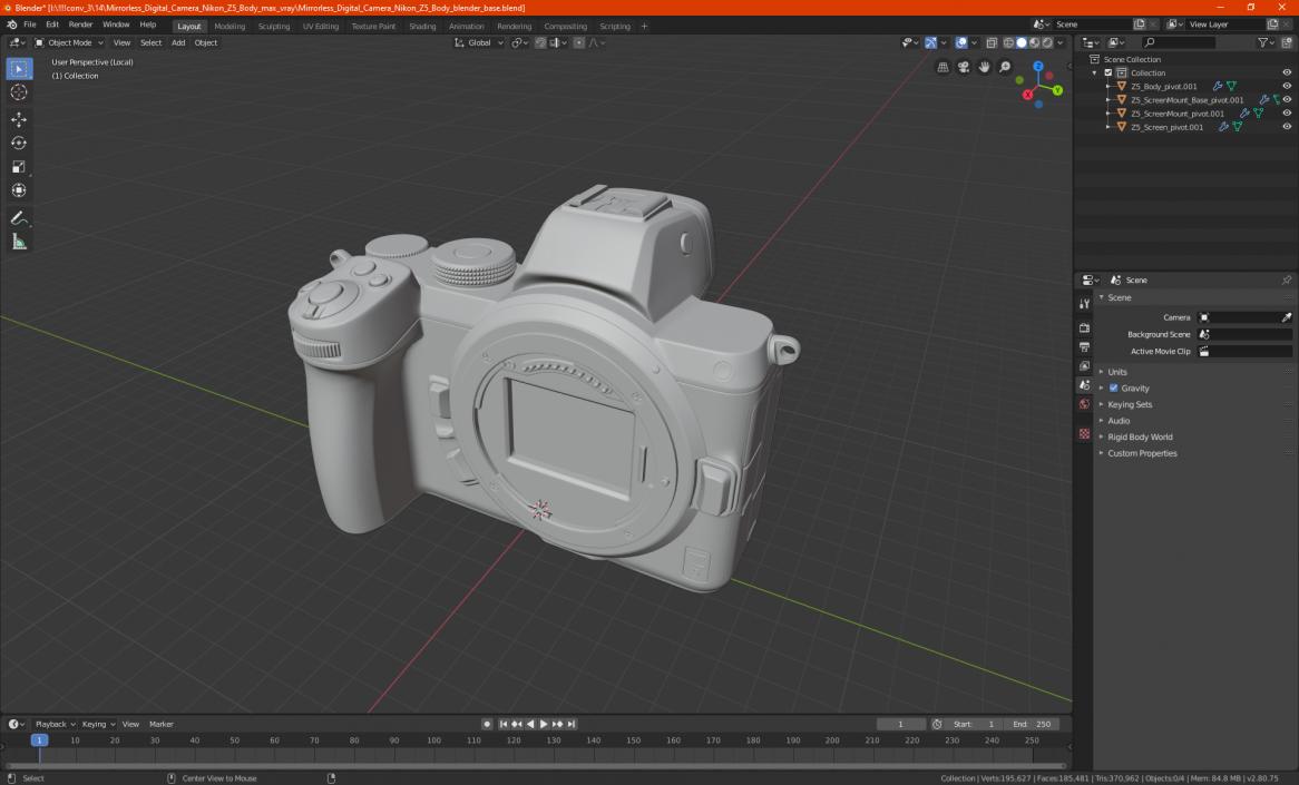 Mirrorless Digital Camera Nikon Z5 Body 3D model