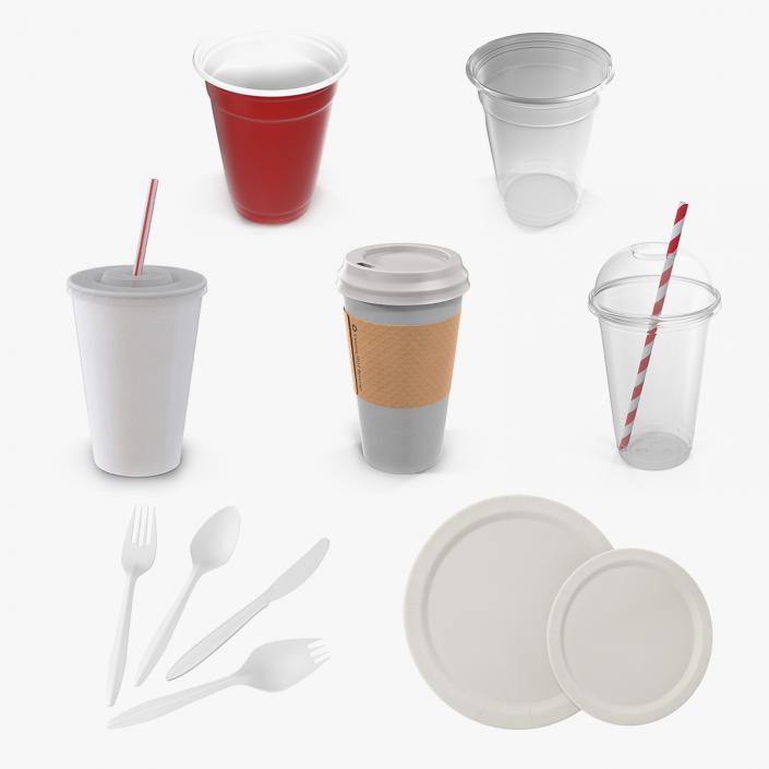 3D Disposable Tableware Collection 2 model