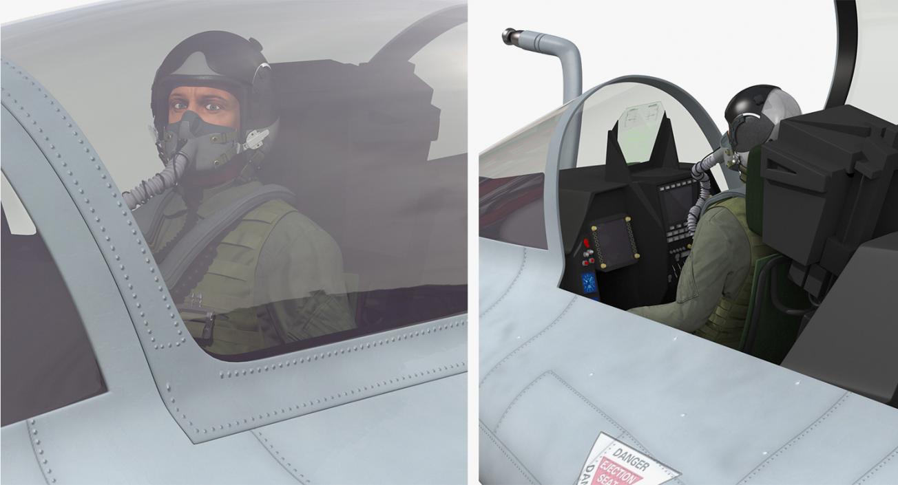 Jet Fighter Pilots Collection 3D model