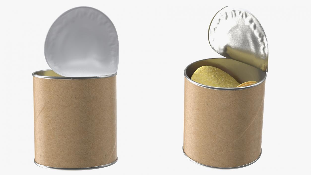 Small Opened Paper Tube of Potato Chips 3D model