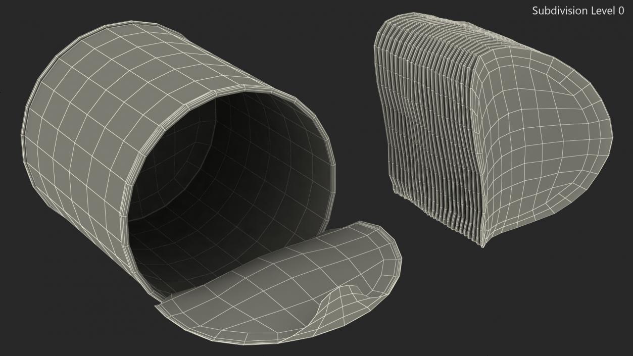 Small Opened Paper Tube of Potato Chips 3D model