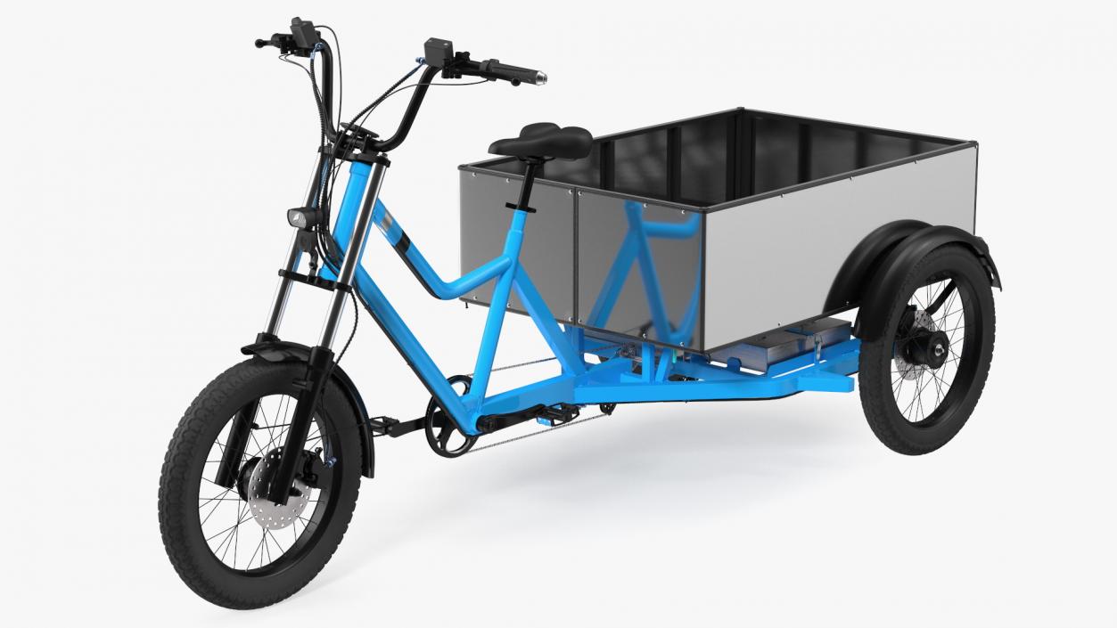 3D Commercial Grade Electric Trike with Truck Bed Rigged model