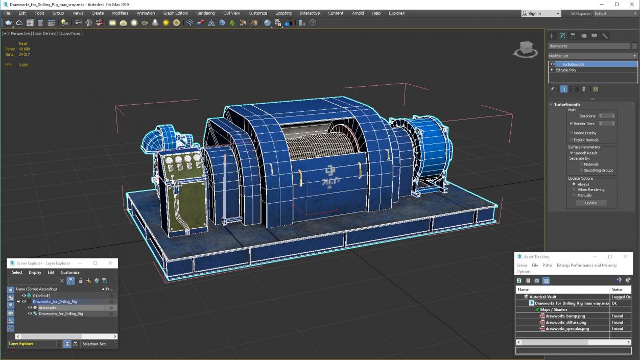 3D Drawworks for Drilling Rig