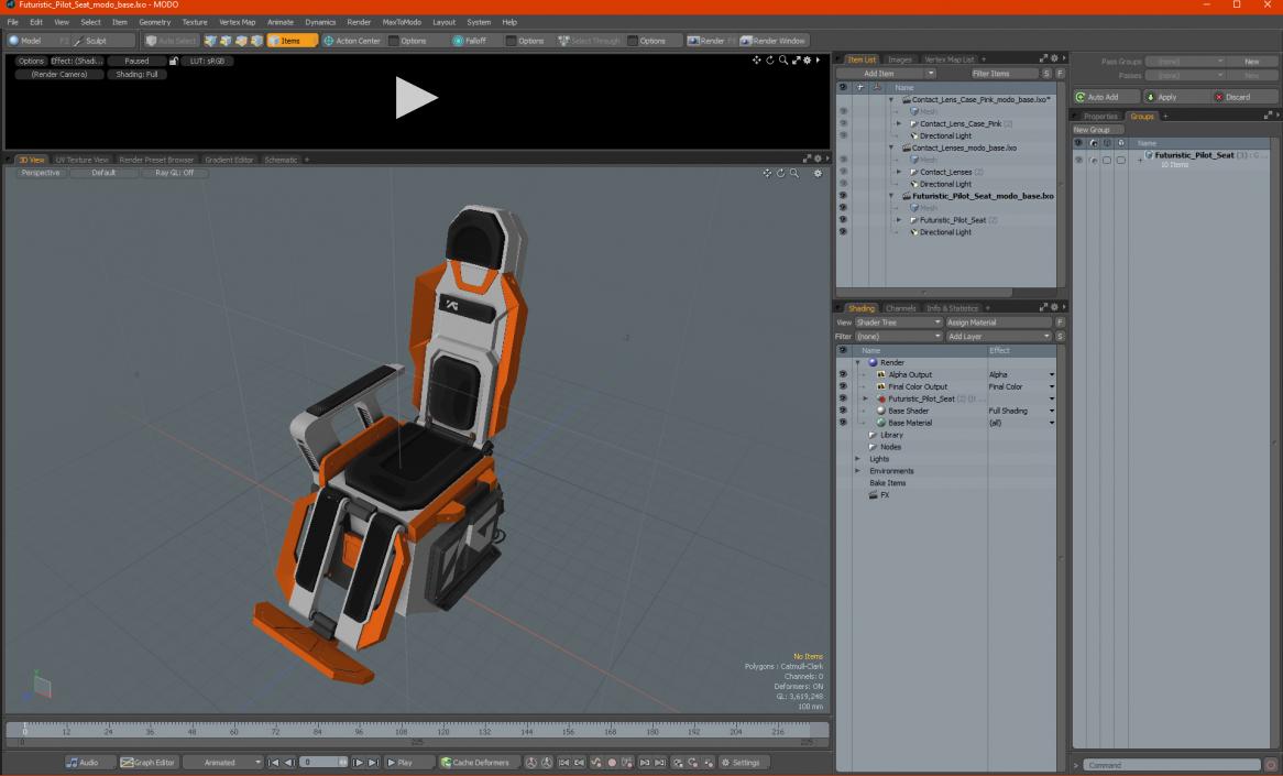 3D Futuristic Pilot Seat